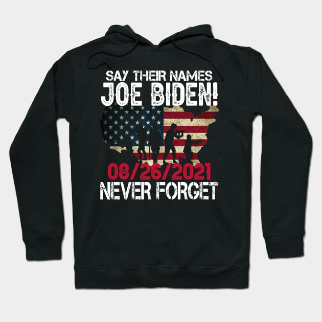 Say Their Names Joe Names Of Fallen Soldiers 13 Heroes Vintage Hoodie by CasperX10